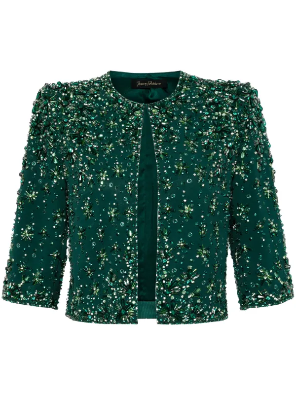 Jenny Packham Vanity ビーズ クロップドジャケット