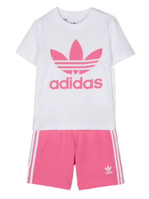 adidas Kids Trefoil cotton shorts set