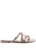 Valentino Garavani Rockstud metallic leather slides - Gold