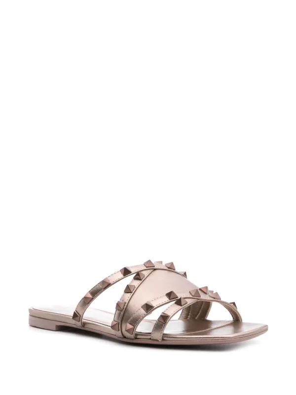 【関税負担】 VALENTINO ROCKSTUD SLIDES Valentino Garavani Rockstud Slide Sandals | Black | FARFETCH