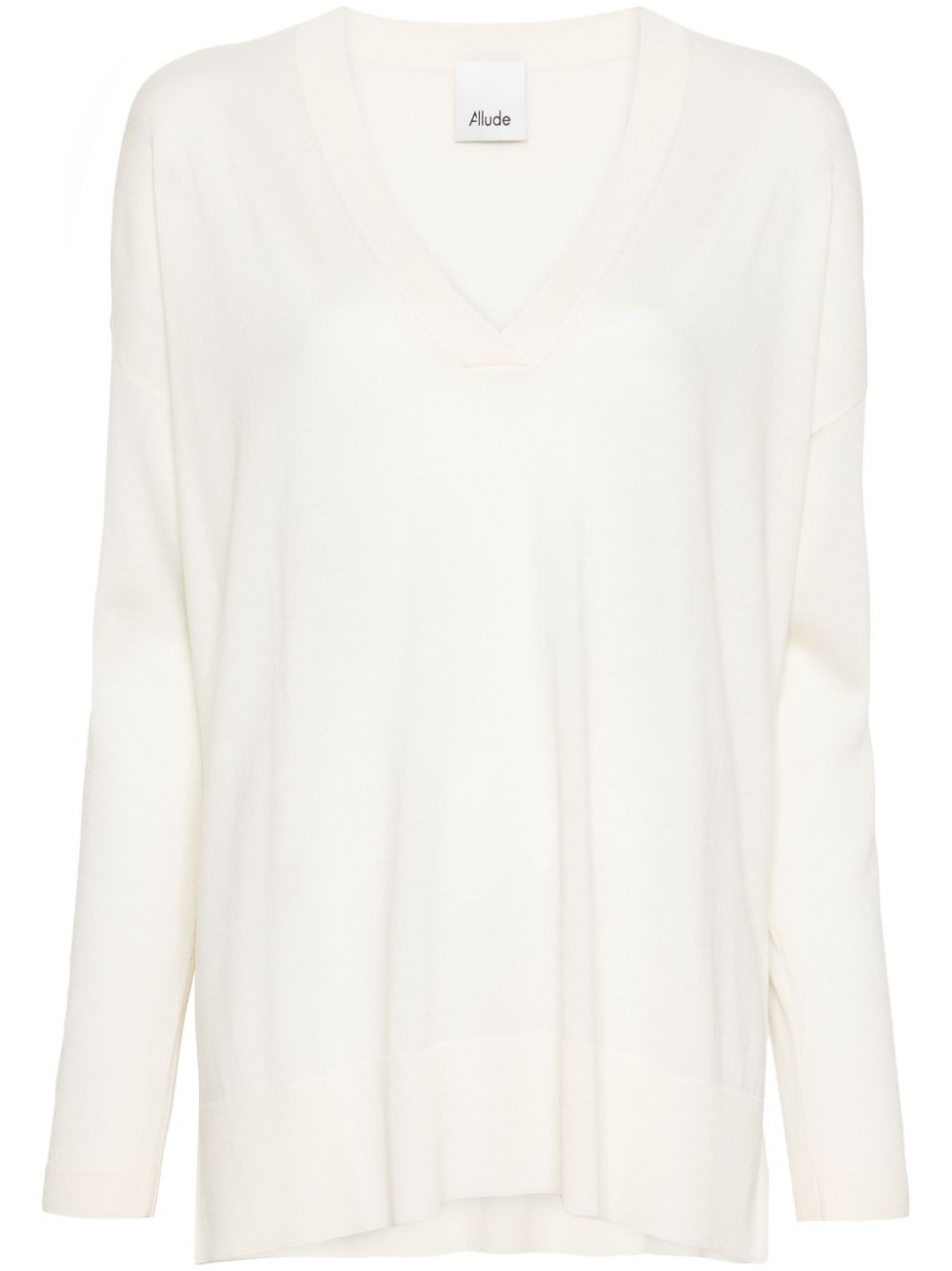 Allude Ribbed Virgin-wool Jumper In Neutrals