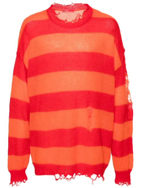 MEMBERS OF THE RAGE distressed striped jumper