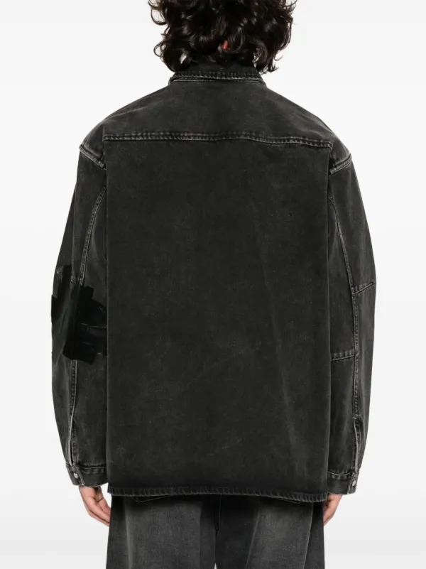 Martine Rose tape embellished Denim Jacket Black FARFETCH CA