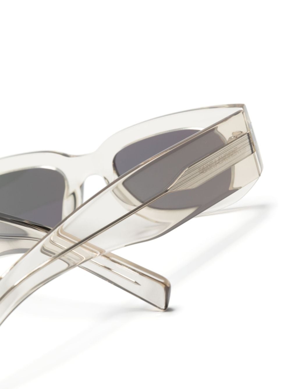Shop Saint Laurent 660 Rectangle-frame Sunglasses In Neutrals