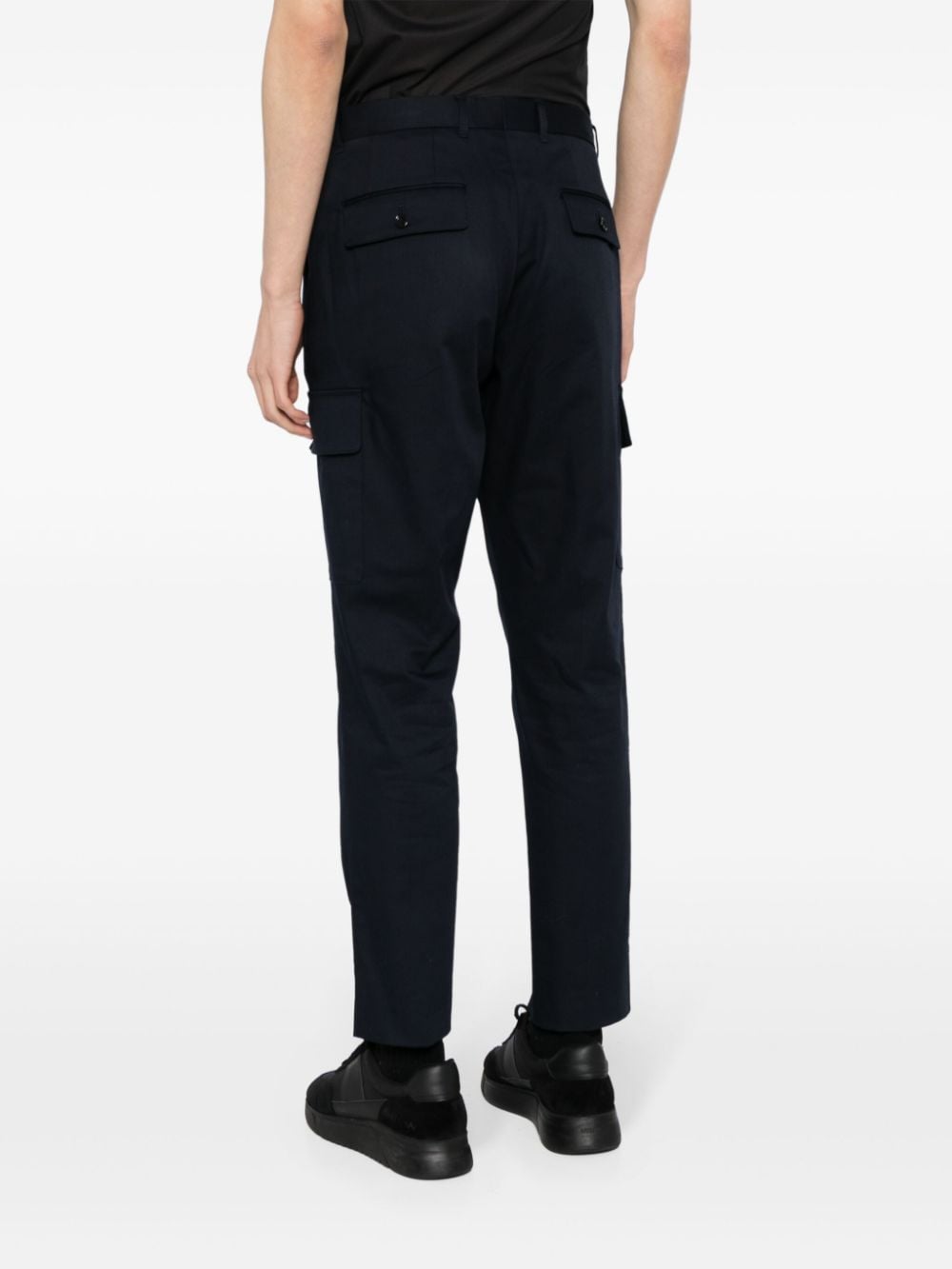 Shop Hugo Boss Slim-cut Cotton Cargo Trousers In Blue