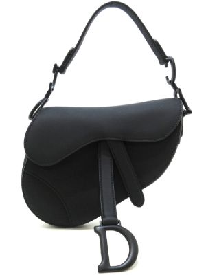 matte black christian dior saddle bag