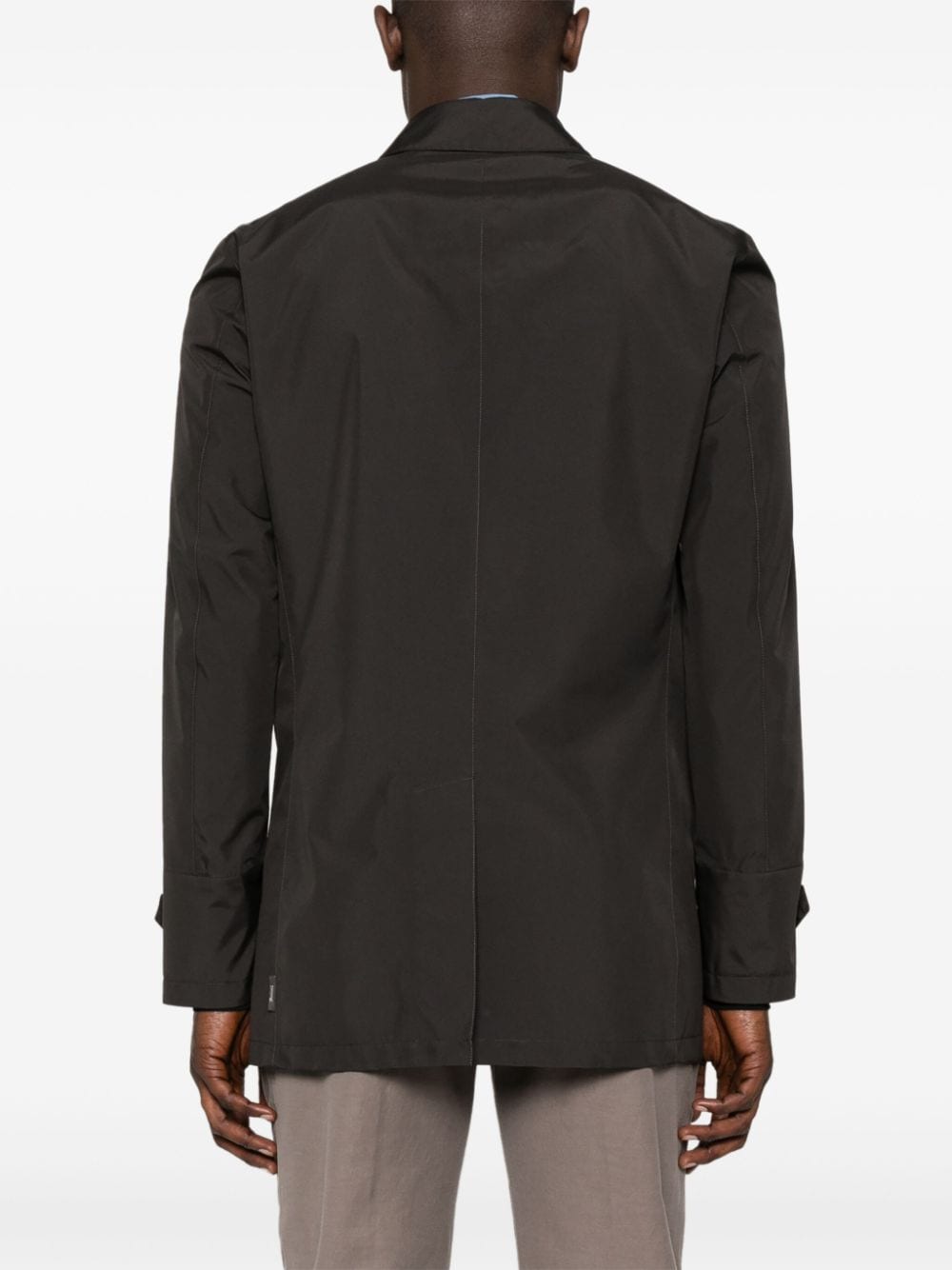 Shop Herno Buttoned Lightweight Jacket In Grau