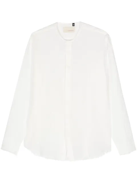 Costumein frayed-detail linen shirt