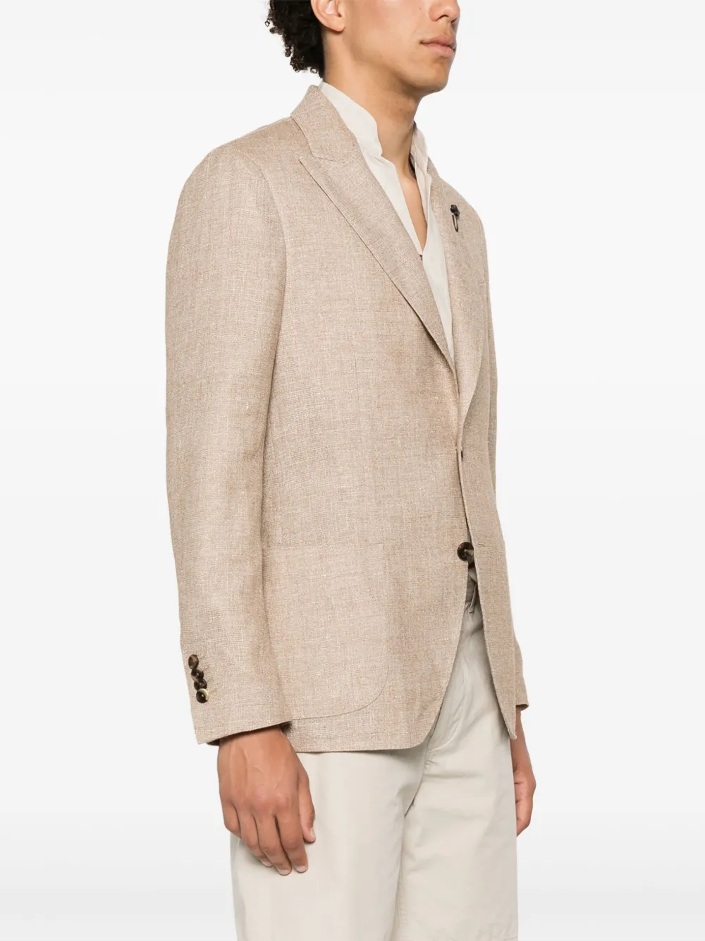 Lardini Blazer met enkele rij knopen Beige