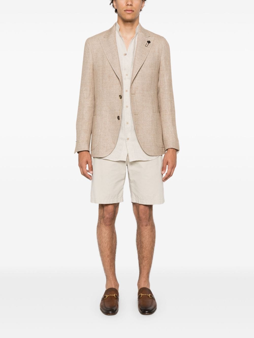 Lardini Blazer met enkele rij knopen - Beige