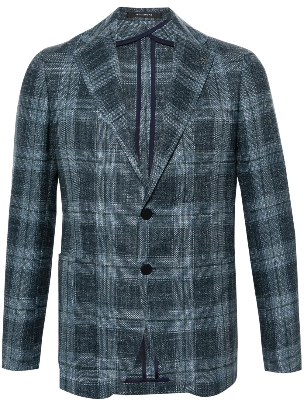 Tagliatore Geruite blazer Blauw