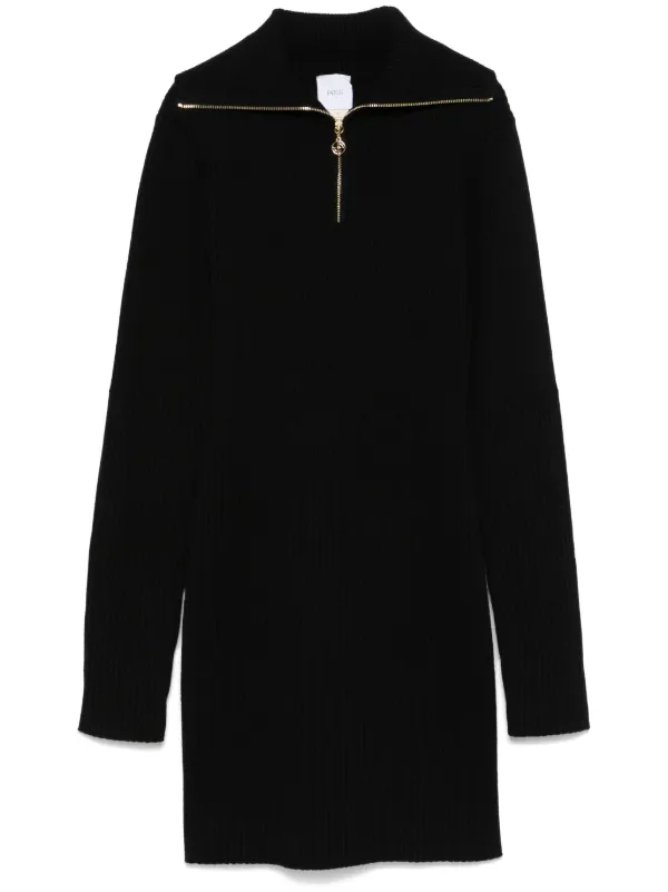 【関税込】PATOU リブミニドレス Patou リブニット ミニドレス | ブラック | FARFETCH JP