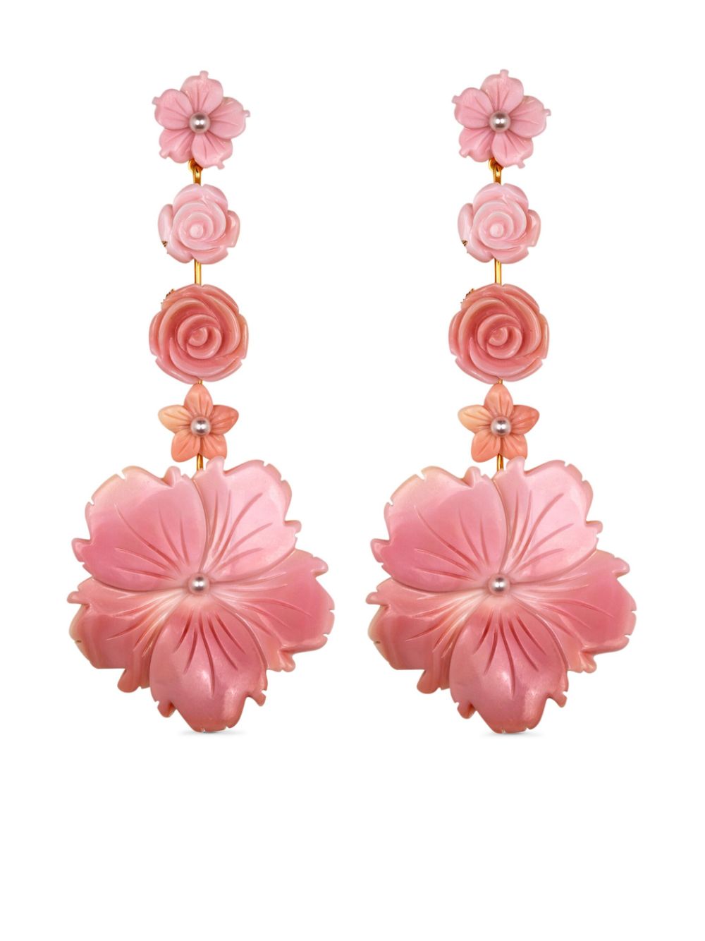 Jennifer Behr Tamia floral drop earrings - Pink