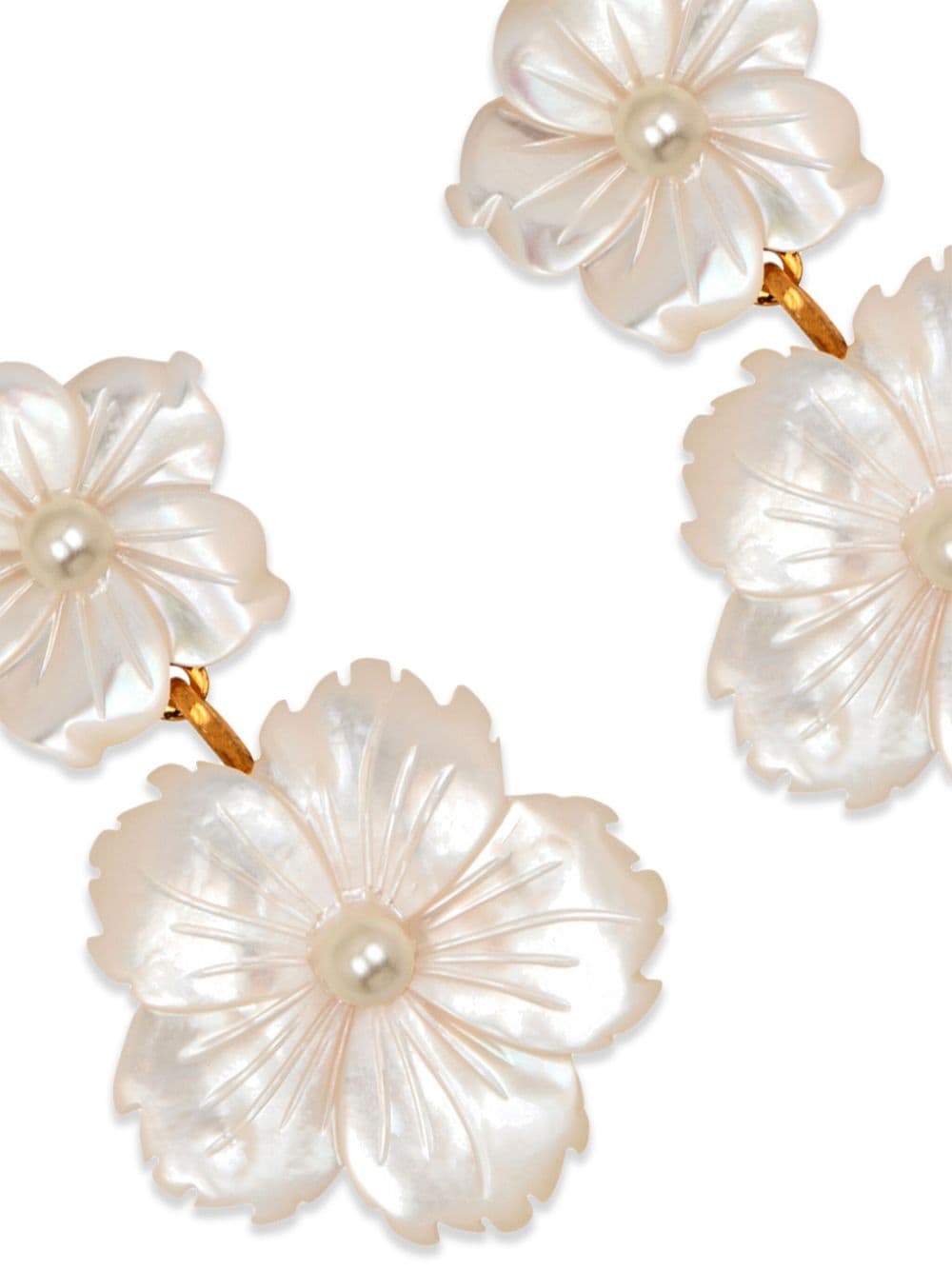 Jennifer Behr Tibby oorbellen met bloemen - Beige