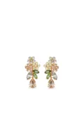 Jennifer Behr 18kt gold plated Bouquet crystal drop earrings - Green