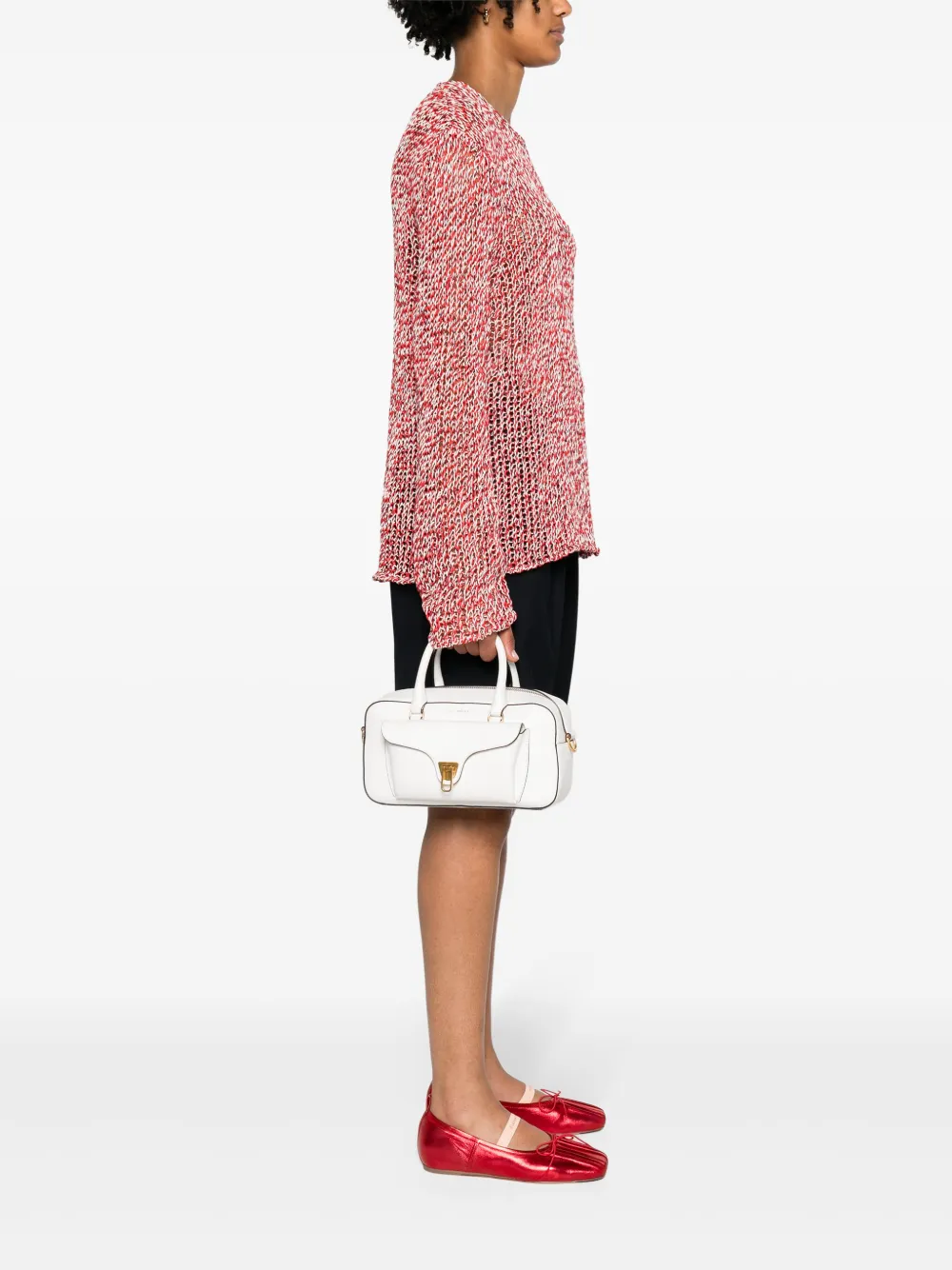 Coccinelle Beat leren schoudertas - Wit