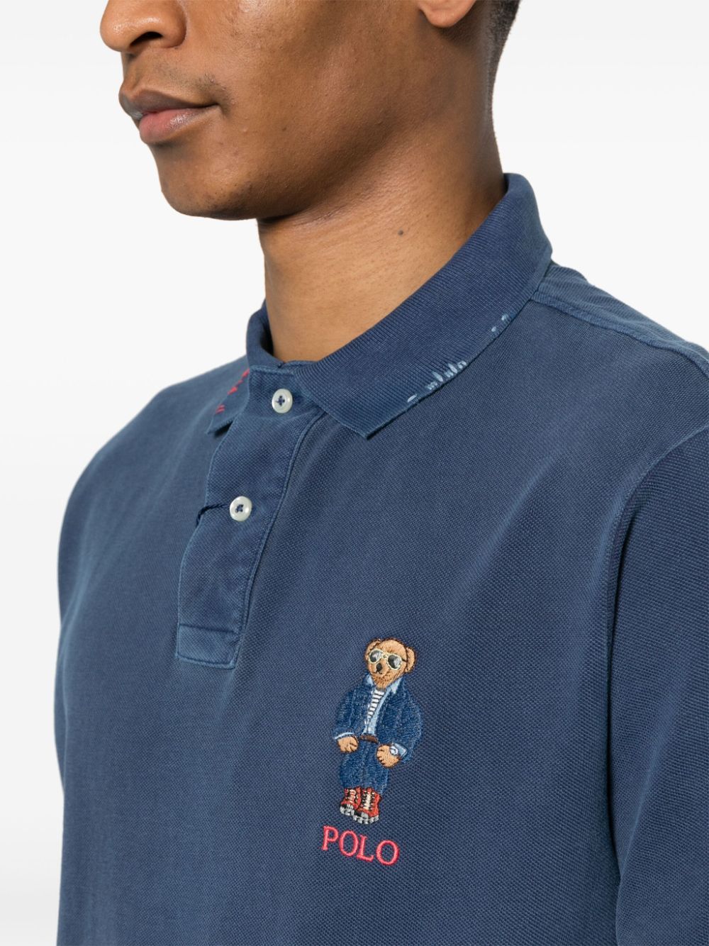 Shop Polo Ralph Lauren Polo Bear-motif Polo Shirt In 蓝色