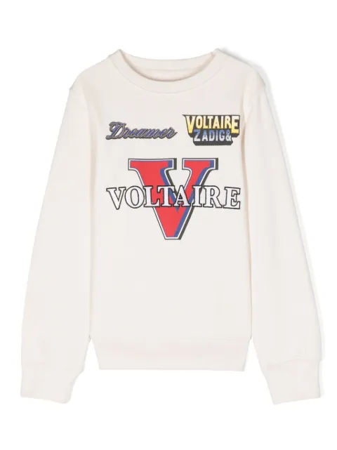 Zadig & Voltaire Kids embroidered-logo cotton sweatshirt