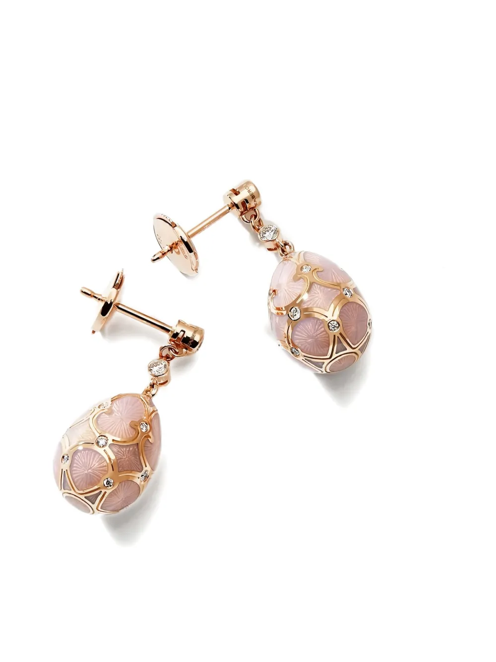18kt Rose Gold Heritage Egg Diamonds Drop Earrings