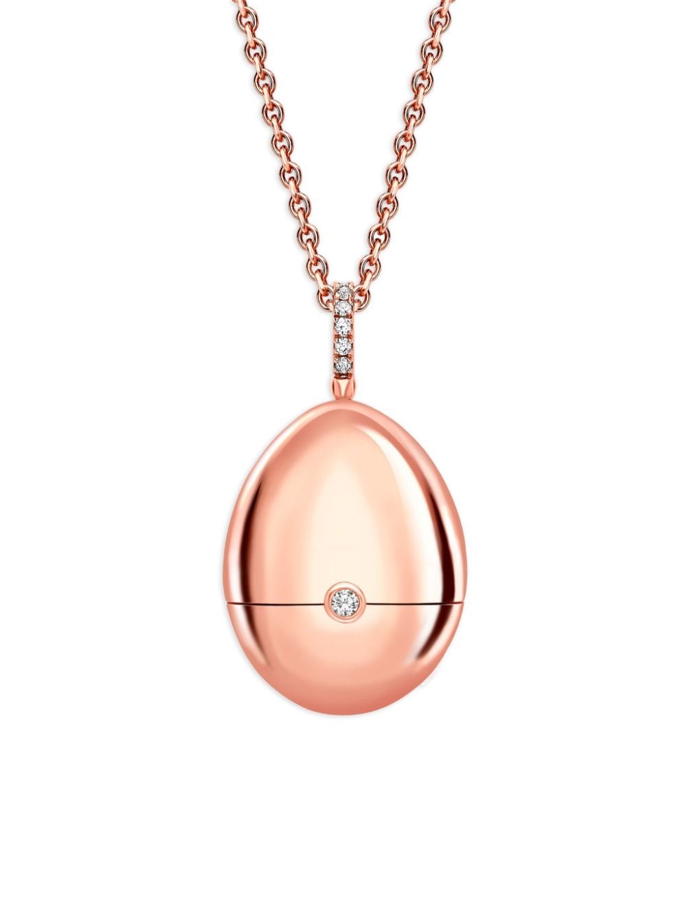 Shop Fabergé 18kt Rose Gold  Essence Heart Surprise Ruby Locket Necklace In Red