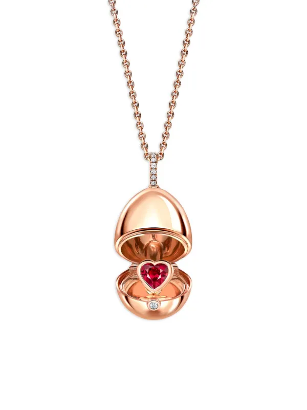 Fabergé 18kt Rose Gold Fabergé Essence Heart Surprise Ruby