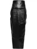 Rick Owens Dirt Pillar coated-denim skirt - Black