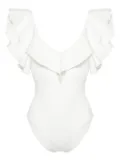 Maygel Coronel Santa ruffled swimsuit - White