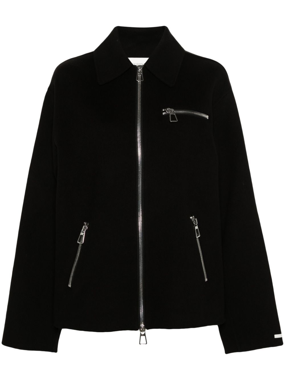 Shop Sportmax Felted Virgin Wool Jacket In Black