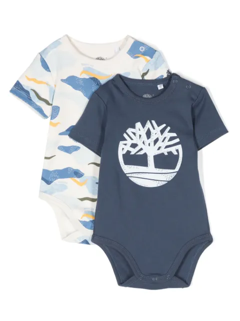Timberland Kids set de dos bodies con logo estampado