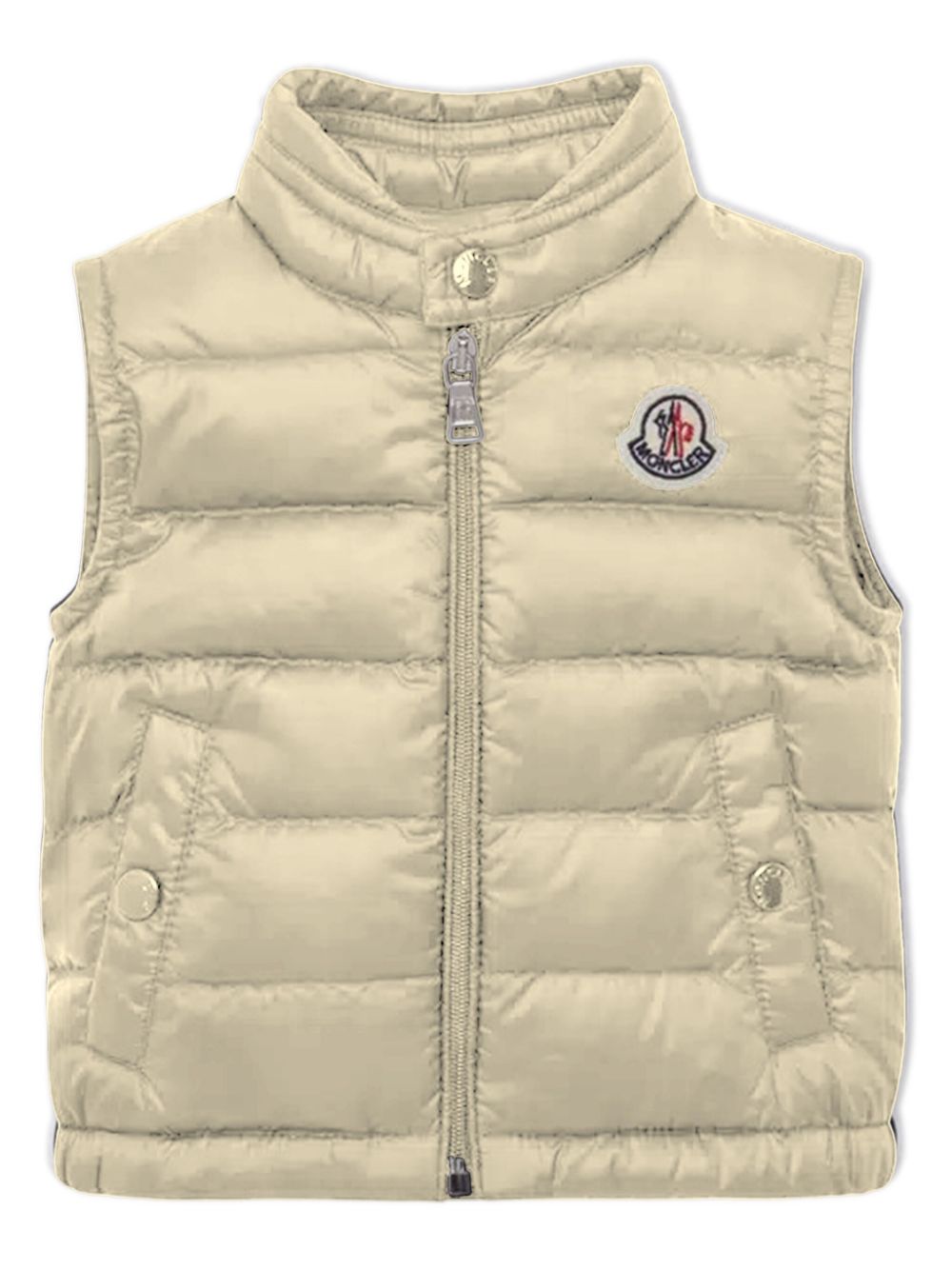 Moncler Enfant Bodywarmer met logopatch Beige