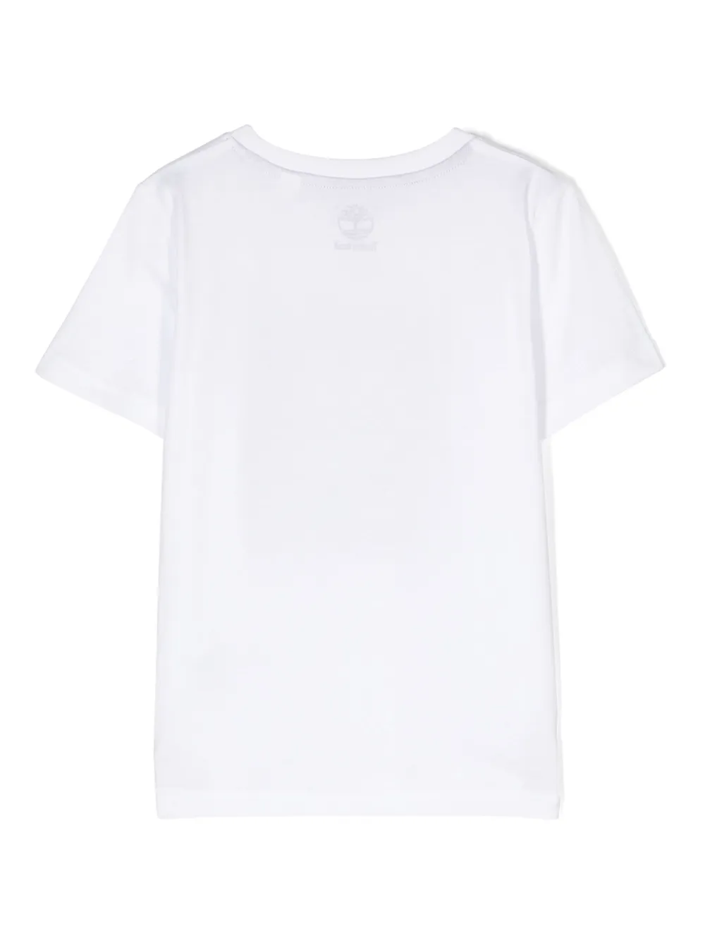 Timberland Kids Katoenen T-shirt met logoprint Wit