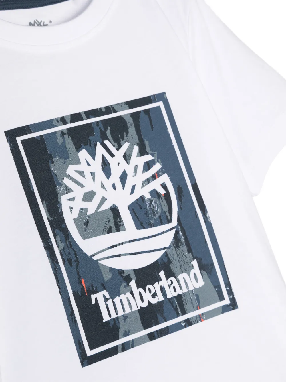 Timberland Kids Katoenen T-shirt met logoprint Wit