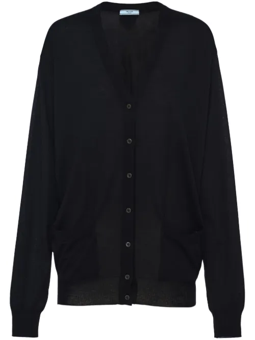 Cardigan en cachemire à col v - Prada - Modalova