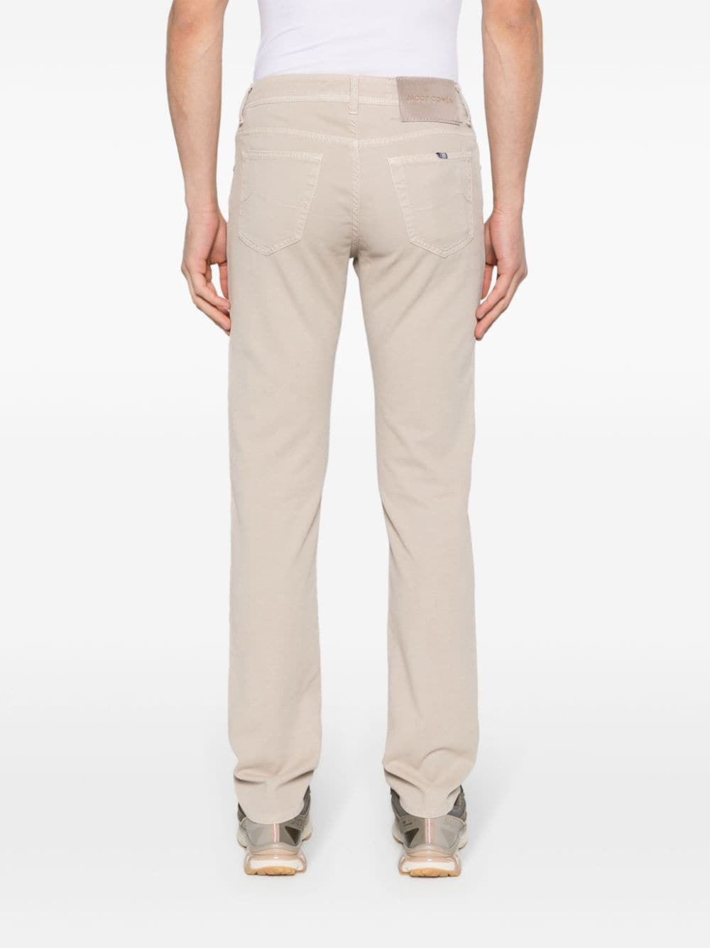 Shop Jacob Cohen Bard Mid-rise Slim-fit Trousers In Neutrals