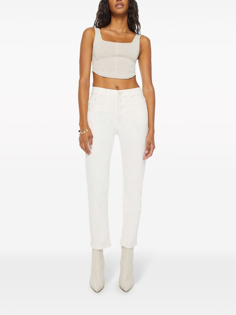 Shop Mother The Tomcat High-rise Straight-leg Jeans In Neutrals