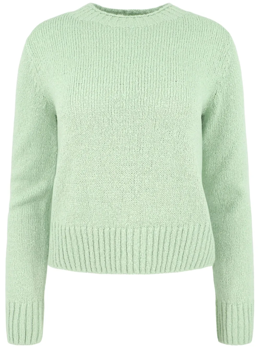 Vince Plush Silk Knit Crew Sweater In Green