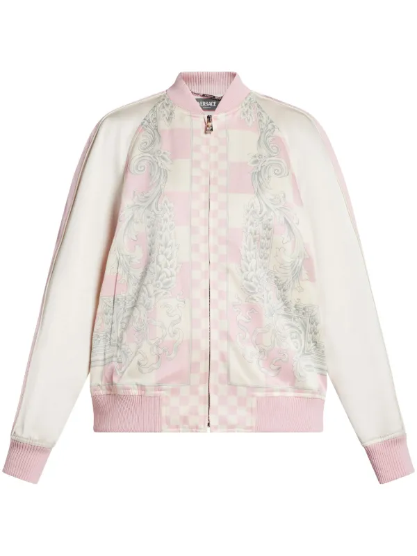 ブルゾン VERSACE Printed satin Varsity bomber jacket Versace Printed Satin Varsity Bomber Jacket | italist