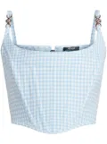 Versace Medusa gingham corset top - Blue