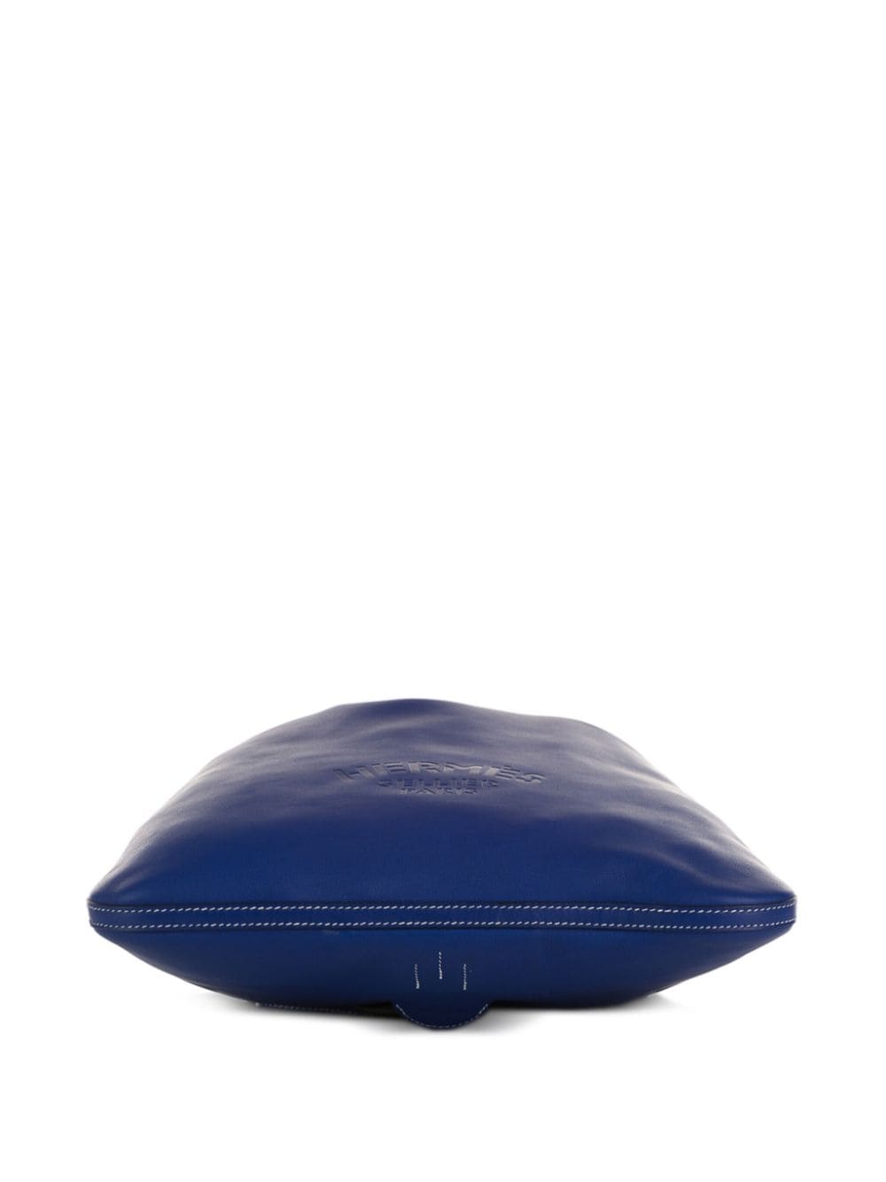 Pre-owned Hermes 2017 Cheri Bridado Leather Backpack In Blue