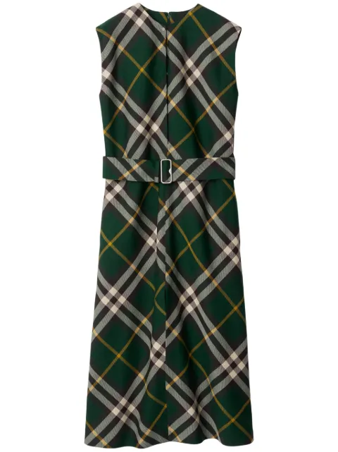 Burberry checked wool midi dress