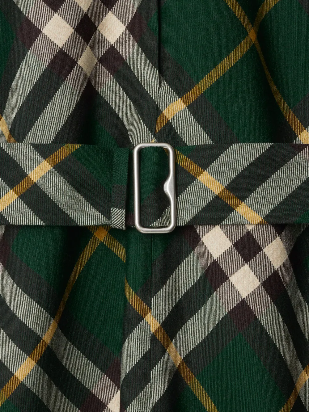 Burberry Checked Wool Midi Dress In Green