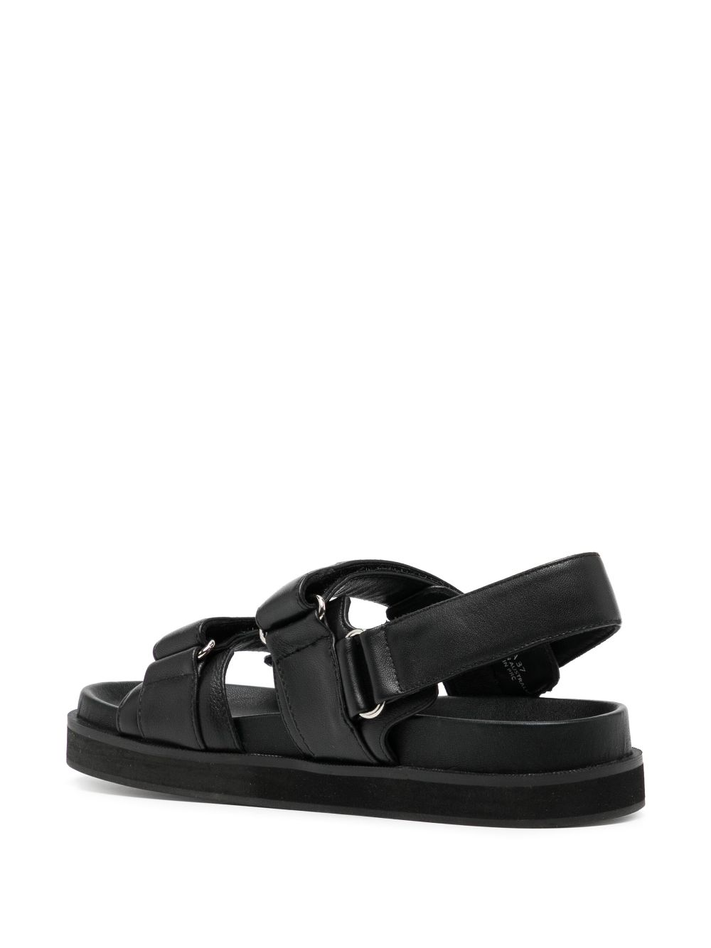 Senso Zina leren sandalen Zwart