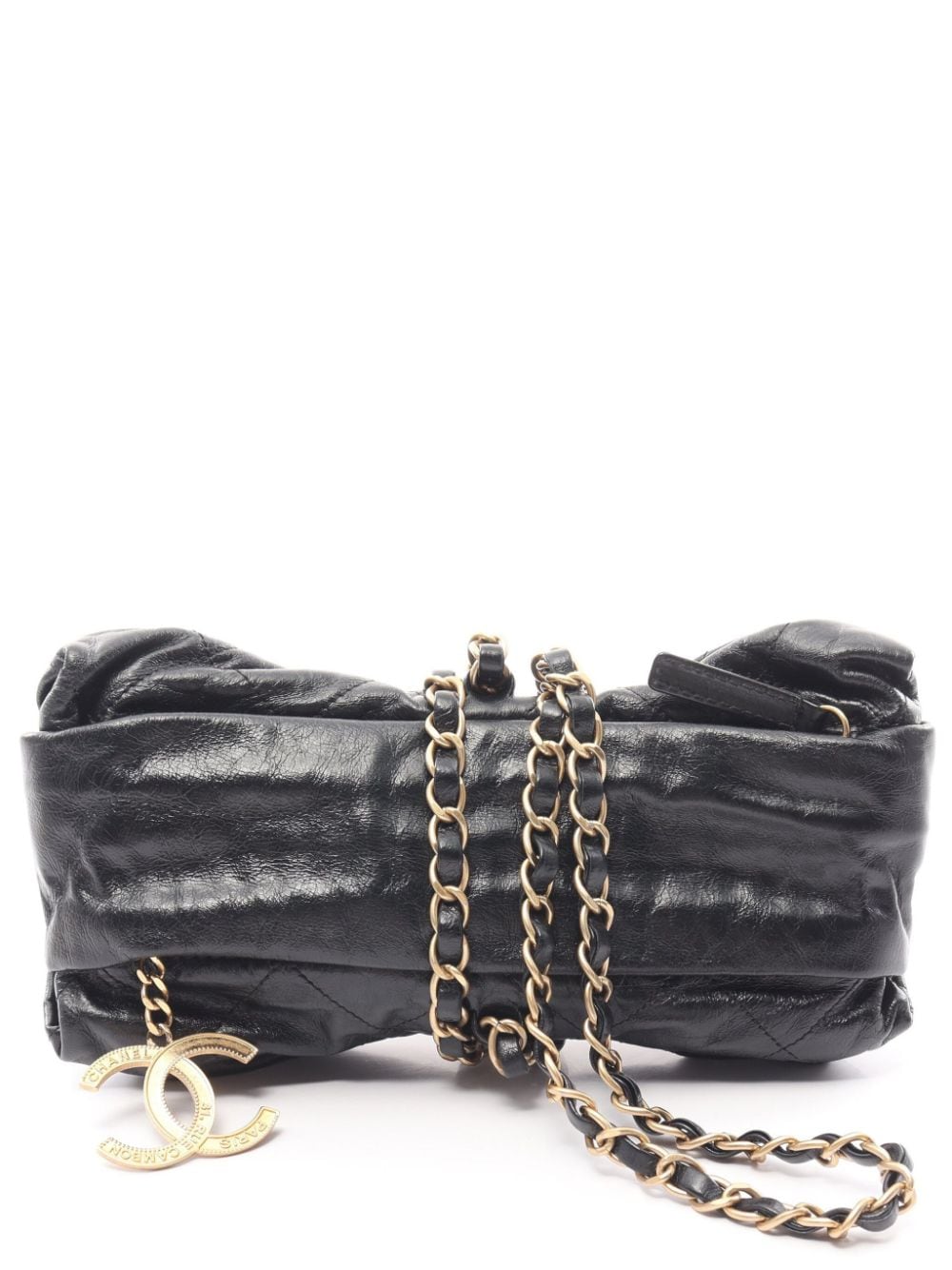 Pre-owned Chanel 2012 Coco Mark Chain Clutch Bag In Black