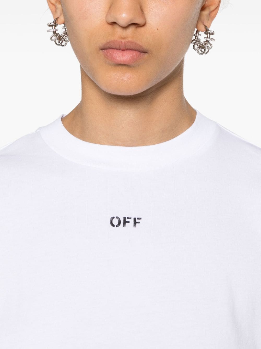 Off-White T-shirt met Diag-streep Wit