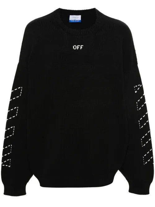 Pull à rayures Diag brodées - Off-White - Modalova