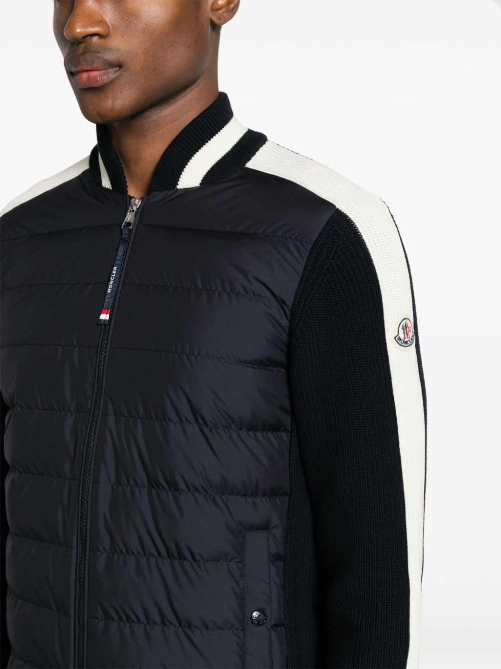 Shop Moncler Quiled-panel Cotton Jacket In Blue