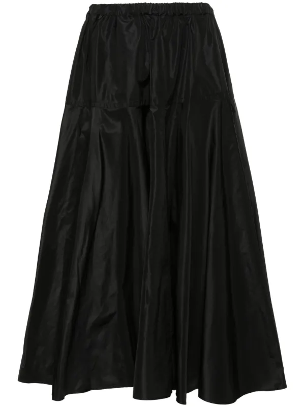 スカート PATOU Women Skirts SK0700103999B Black Patou | Pleated midi skirt in technical wool twill