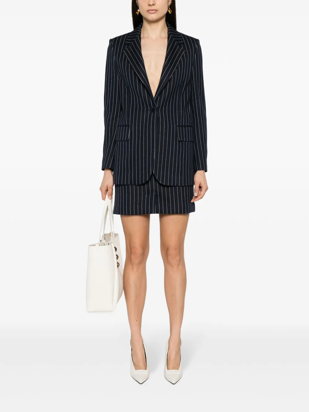 Max Mara Mani mini-rok met krijtstreep - Blauw