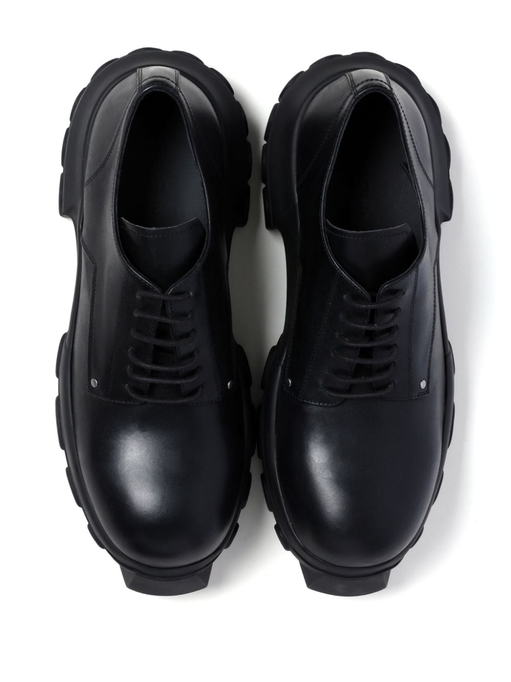 Shop Rick Owens Bozo Tractor Leather Shoes In Black