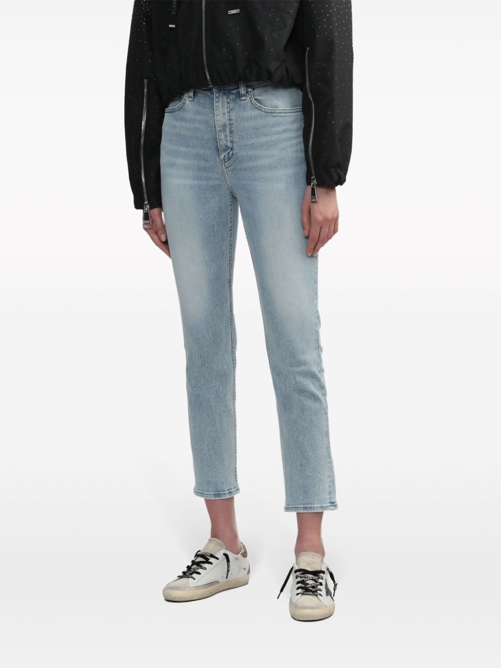 Shop Rag & Bone Wren Cropped Slim-fit Jeans In Blau